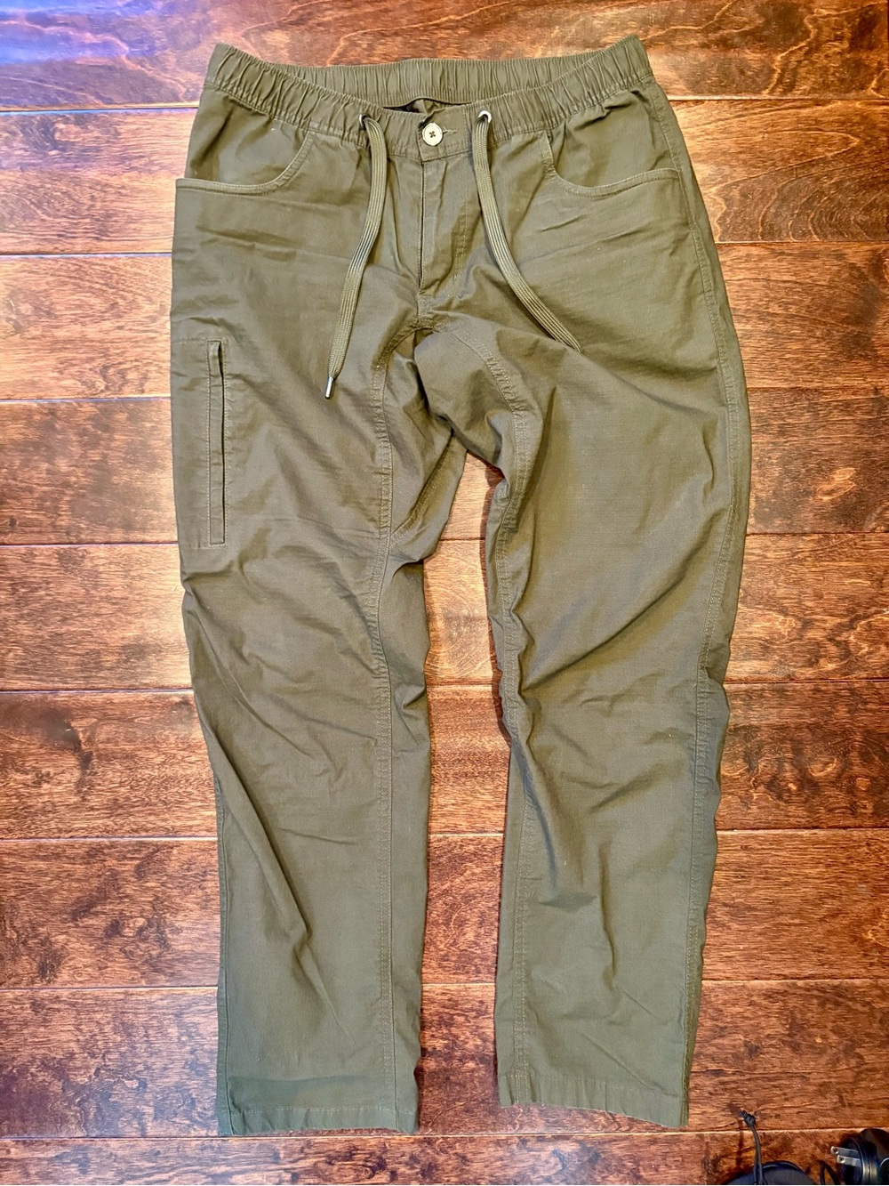 BYLT Basics Olive Green Cargo Drawstring Pants